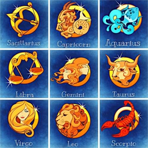 Diamond Painting Full Round Square Constellation Aries Rhinestones Diamond Embroidery Sale Landscape Mosaic Wall Art