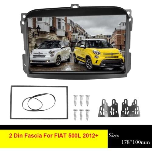 2Din Car Radio Frame Fascia For FIAT 500L 2012+ DVD Stereo Panel Plate Mounting Dash Installation Bezel Trim Kit