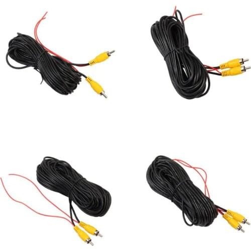 Car RCA Video Cable 10/12/15/20M Car Reverse Rear View Parking Camera Video Cable with Detection Wire Audio Converter Cable