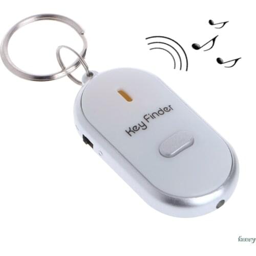 New Key chain Sound Whistle Control White LED Key Finder Locator Find Lost Unisex Keychain Plasic Keys Chain
