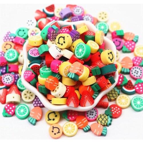 10g 10mm Fruit Shape Clay Spacer Beads Polymer Clay Beads ForJewelry Making Handmade Diy Bracelet Necklace Ring Accesories