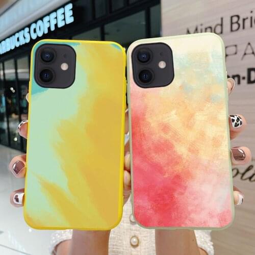 For Oppo Realme X50 Pro Case Watercolor Painted Cover For Oppo Realme 6 Pro V15 5G X7 Q2 Reno 6 Plus Art Soft TPU Fashion Bags