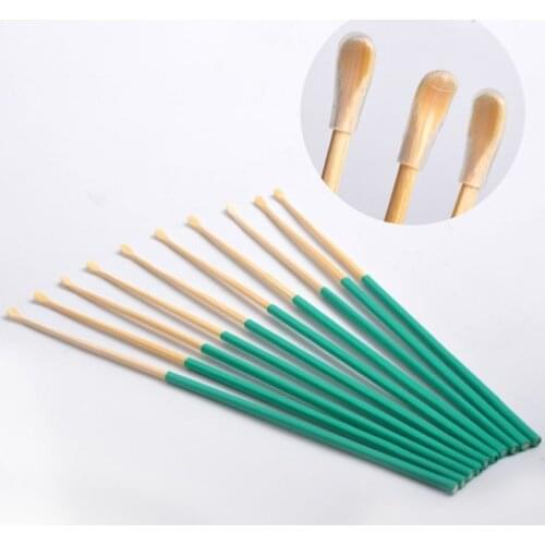 Bamboo Wooden Ear Cleaner Spoon Anti-Skid Green Rubber Handle Earpick Earwax Removal With Soft Silicone Cover Head Health Care