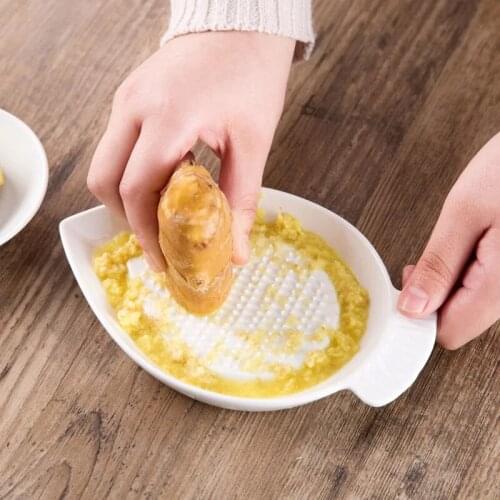 Baby assisted food Ceramic garlic grater fruit plate porcelain baby grinding dish baby cooking machine tools grater tray
