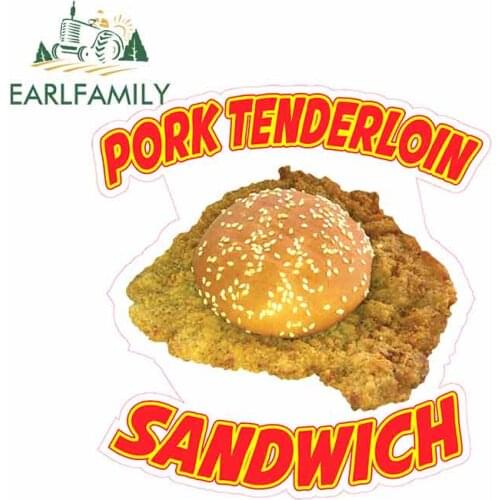 EARLFAMILY 13cm x 12.7cm For Pork Tenderloin Graffiti Sticker Personality Creative Decals Vintage Car Scratch-Proof Sticker