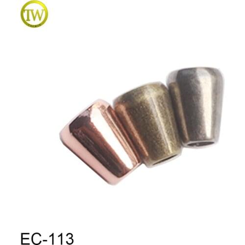 EC113 metal cord stopper Zinc alloy Metal Drawstring Cord End For Garment Accessories