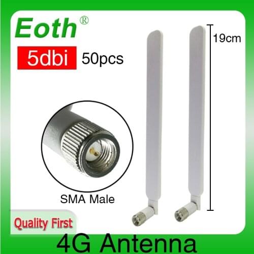 4G lte 50PCS antenna 5dbi SMA Male Connector antenne for huawei b593 4G LTE router external repeater wireless modem antennas