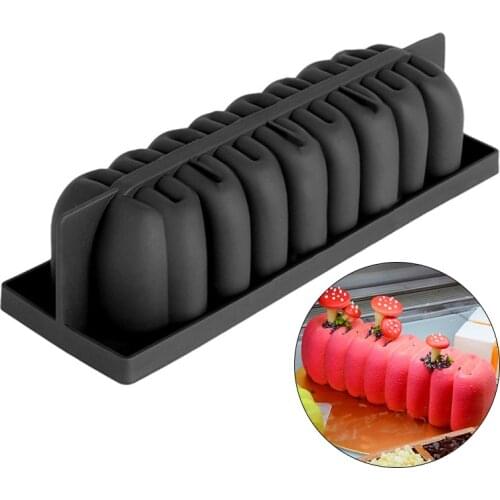 Cake Pan Tray Rectangle Shape Silicone Cake Mold Caterpillar Shape Mousse Cake Baking Silicone Forms Baking Decorating Tools