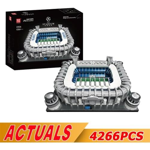 MOULD KING 22026 Football Field Santiago The Bernabeu Stadium Model Building Blocks Famous Architecture Bricks Toys Kids Gifts