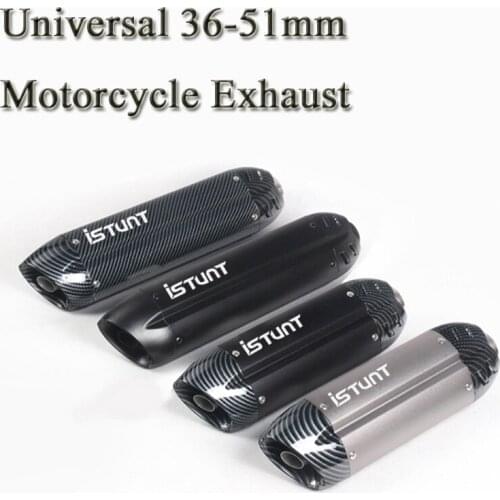 470mm 370mm Motorcycle Exhaust Escape Modified Universal Motorbike Laser Marking Muffler For NMAX155 ATV PCX125 Ninja 300 CBR300