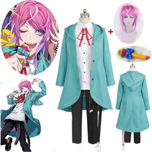 Hot!Divisie rap battle hypnose microphone amemura ramuda cosplay kostuum uniformen past suits volledige And wig