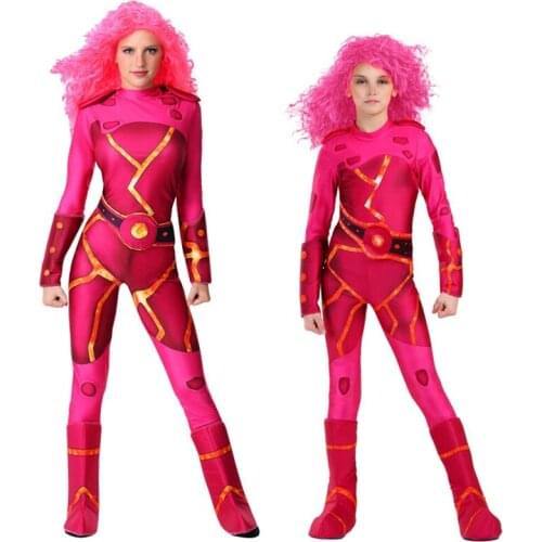 Halloween Cosplay Girl Kids Jumpsuit for Baby Girls Costume Rose Red Hells Angel Devil Party Vampirina Lava Girl Demon Costume