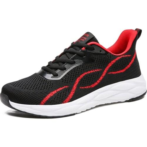 Running shoes new brand sneakers flying woven breathable mens sports shoes light men Lace-up shoes outdoor training shoes 2218