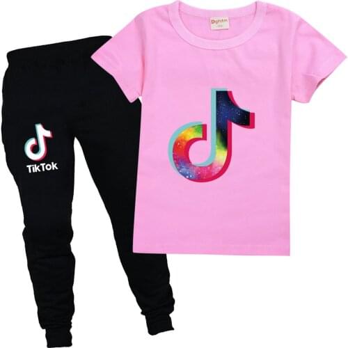 TIK TOK Summer T-Shirt+trousers Baby Boy Tops Toddler Tees Kids Girl T Shirt Superzings Children T-shirts