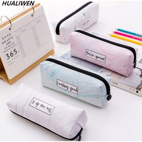 Carniqi cute pencil bag large capacity PU waterproof pencil bag for boys and girls literature and art hipster for junior and