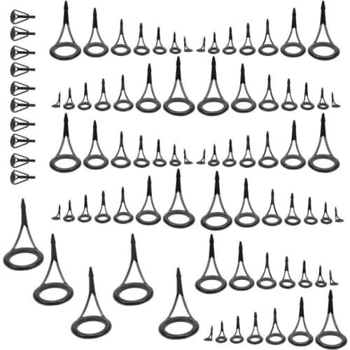 Single Foot Eyes Rings Repair Kit Straight Single Foot Rings Repair Eyes Wear‑resistant with Top Ring for Outdoor Fishing