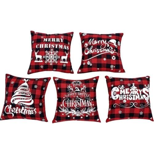 15 Pcs Christmas Decorations Buffalo Plaid Pillow Covers Xmas Winter Holiday Throw Pillow Case for Couch Sofa 18" Wholesale X2