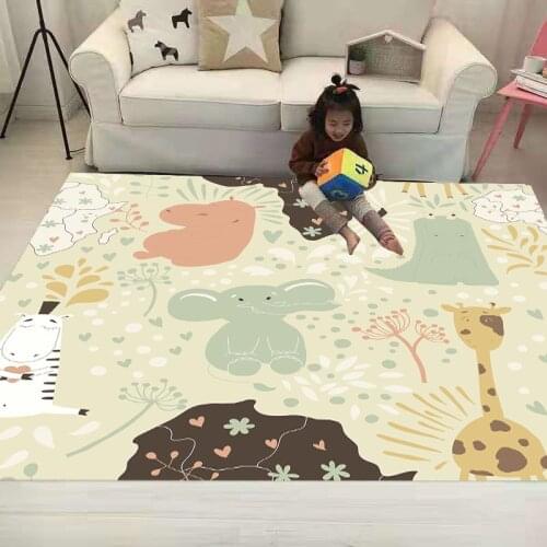 Cartoon Elephant/Giraffe Shaggy Anti-Skid Floor play Mats 3D Carpet Non-slip Rug Dining Living Room Soft Kids Bedroom Mat Carpet