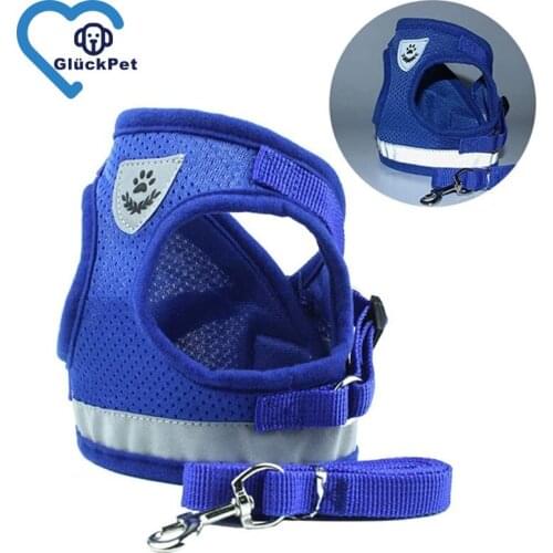 Nylon Reflective Dog Cat Harness Vest Solid Dog Harness For Puppy Small Medium Dogs Cats Harness For Chihuahua Walking