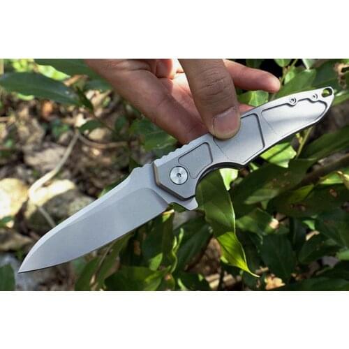 Hunter Pocket Folding Knife S35VN Blade TC4 Titanium Alloy Handle Ball Bearing System Tactical Hunting Fishing EDC Survival Tool