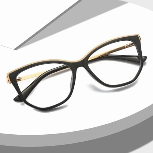 ELECCION Optical Glasses Cat Eye Full Rim Frame Women Spring Temple Computer Eyewear 2021 New Prescription Myopia Eyeglasses
