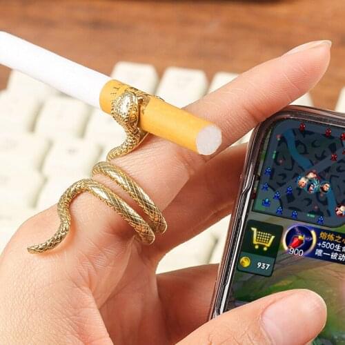 Original Snake Ring Cigarette Ring Copper Holder Ring Snake Shaped Ring Smoking Accessories Best Gift For Women Men