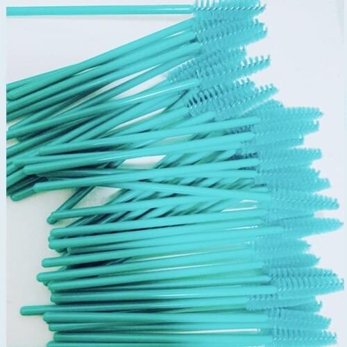 500Pcs/Pack Disposable Micro Eyelash Brushes Mascara Wands Eye Lashes Extension Blue Color Professional Makeup Brushes Set Tools
