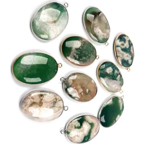 Natural Stone agates Pendant Oval shape Exquisite Pendants charms for Jewelry making DIY Necklaces Accessories size25x40mm