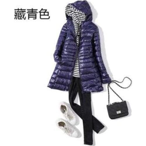 7XL Winter Woman 90% down jacket Hooded Long Jacket White Duck Down Female Overcoat Ultra Light Slim Jackets Coat Portable Parka