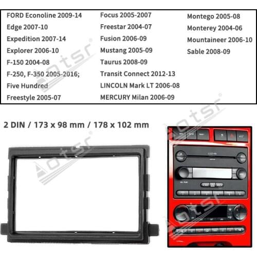 11-363 Car Radio Fascia for Ford Fusion 2006 Double DIN Dash Mount Trim Facia Panel Frame Dashboard DVD Player Car Stereo Radio