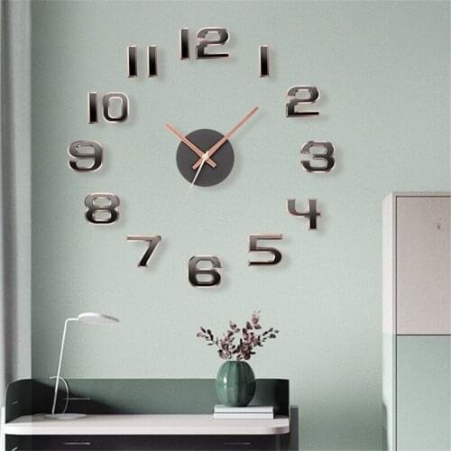 Understated Luxury Circular Home Decoration Corridor Wall Stickers Mirror Effect Modern Style Diy Quartz Wall Clock Still Life
