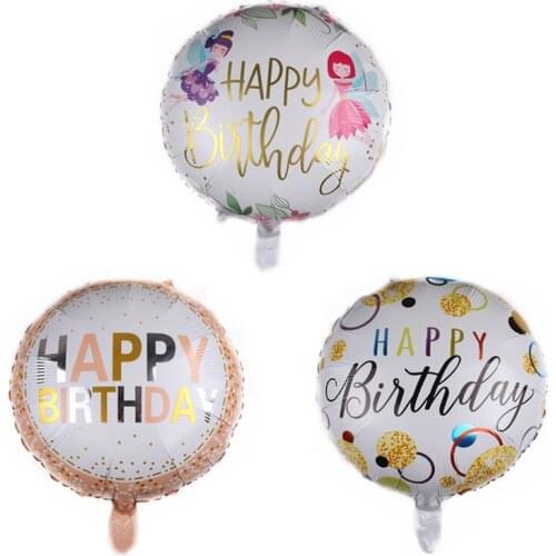 10 Pcs/pack 18 Inch Happy Birthday Balloons Inflatable Helium Balloon Birthday Party Decorations Kids Toy Gifts Party Supplies