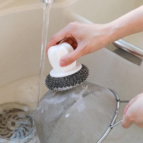 Cactus Shape Cleaning Brush Pot Pan Plate Washing Brushes Glass Dish Brush Scourer Steel Wool Kitchen Cleaning Tool 35A