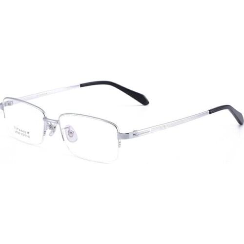 Width-140 Computer Goggle Optical Myopia Glasses Titanium Business Men Half Rim Eyeglassses Frame Eyewear Prescription Glasses