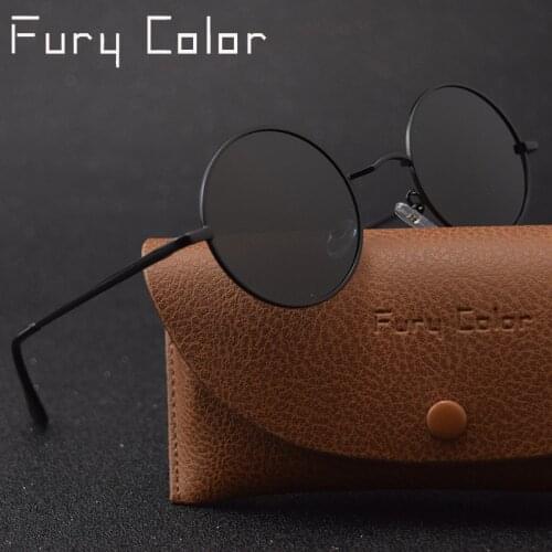 Polarized Mens Sunglasses Steampunk Round Sunglasses Men Women Anti-UV Polarized Metal Frame Retro Ddsigner Sun Glasses Mirror