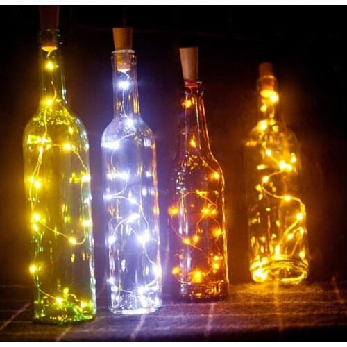 Garland LED Fairy Lights String Wine Bottle Decor Festoon Christmas Lights Decoration New Year Wine Cabinet Bar Decor Navidad