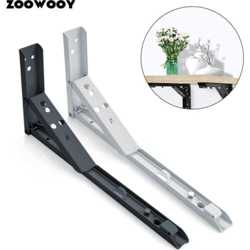 2 pcs 8/14inch Triangle Folding Angle Bracket Heavy Support Adjustable Wall Mounted Bench Table Shelf Bracket Furniture Hardware