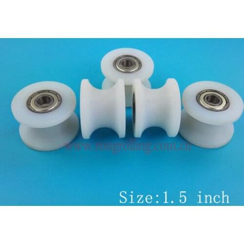 1.5 inch sliding nylon wheel groove "U" with 2PCS 608ZZ bearing bore 8mm or 6mm