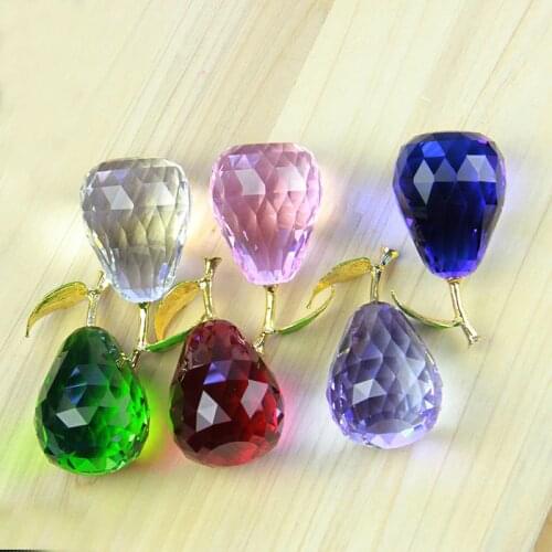 44*85mm Different Color 1pc Glass Pear Shape Paperweight For Holiday Decorations/Birthday Gifts/Christmas Presents