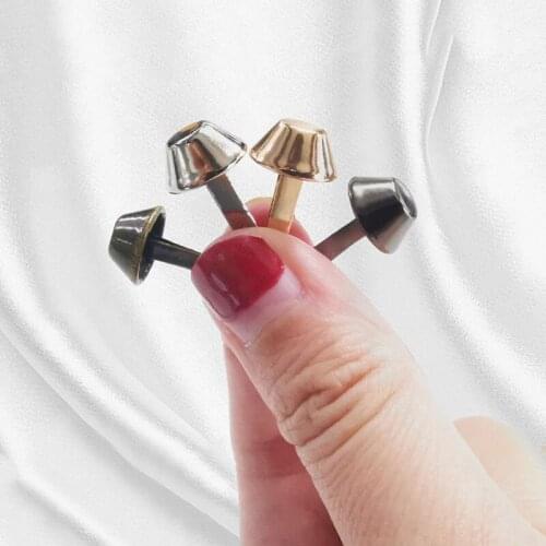 10 Pcs/Batch Of 4 Color Nails 12MM Luggage Base Metal Fittings Decorative Rivet Barrel Leather Craft Bag Belt