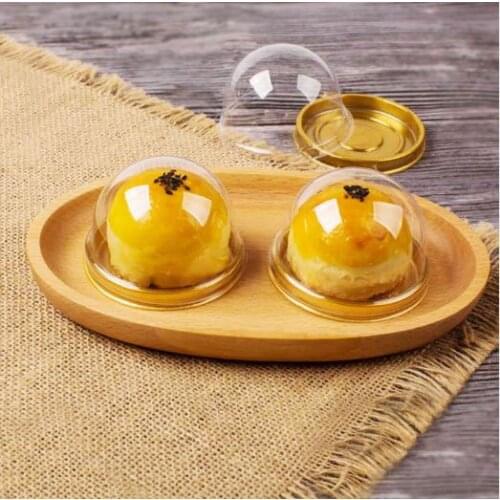 100 sets Gold and black Round Plastic Cupcake Cake Dome Cupcake Box Container Wedding Cake Box Favor plastic Box