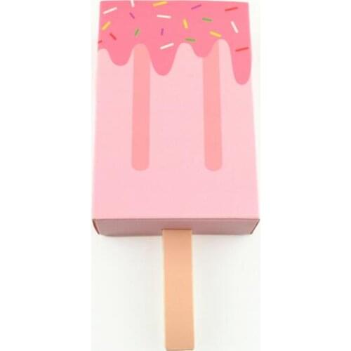 100PCS cream shape gift Candy boxes,kids party,favor box,Popsicle Candy Folding Paper Box Korean Cartoon Drawer Cute