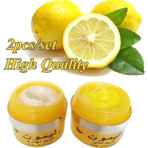 2PCS/Set Lemon Face Day and Night Face Cream Remove moisturizing Cream Skin Desalination Whitening Care Lifting Freckle Car J3J8