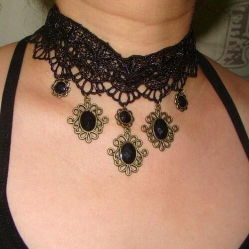 2017 Punk Gothic Black Lace Velvet Choker Necklace tattoo choker Necklaces For Women Chocker collares mujer Collier Femme Bijoux