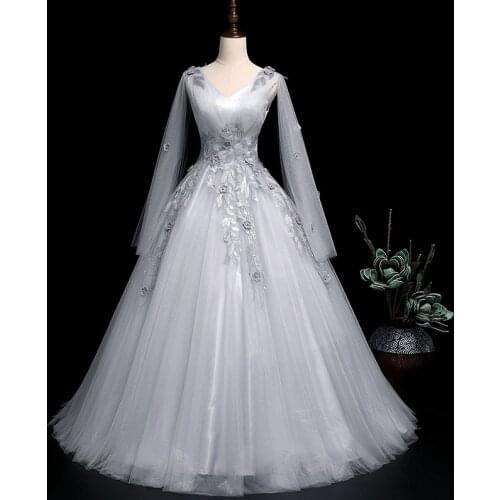 2021 New Sexy V-neck Ball Gown Vintage Quinceanera Dresses Luxury Embroidery Robe De Soiree Party Quinceanera Dress