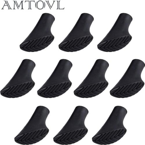 AMTOVL 10pcs Walking Poles Pads Rubber Buffer Rubber Ferrule End Replacements for Walking Stick Trekking Hiking Pole