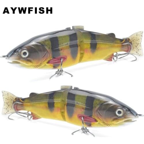 AYWFISH Jointed Swimbait 190mm 65.5g Sinking Hard Plastic Wobbler Lifelike Swimming Bait Soft Tail Rainbow Trout Fishing Lures