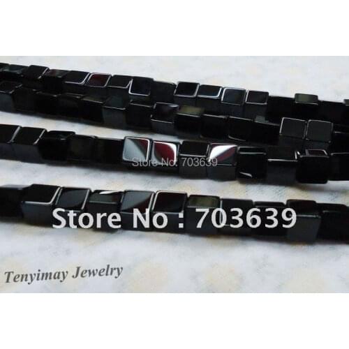 Free Shipping 16"/Strand 6x6x6mm Cubic Acrylic Jewelry Beads Fit DIY, Fashion Black Cubic Beads