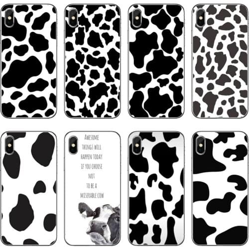 White Black Cow Accessories Phone Case For Huawei P30 P20 Pro P10 P9 P8 Lite Y5 Y6 Y7 Y9 P Smart Plus 2018 2019