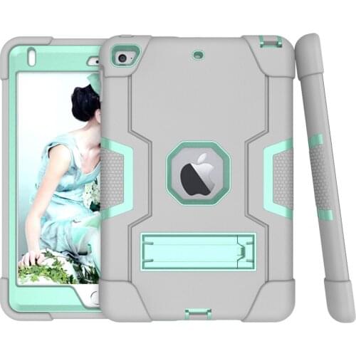 For iPad mini 5 Case 2019 Heavy Duty Hybrid Silicone Stand Rugged Armor Shockproof TPU Hard Case Cover For Apple iPad Mini 4